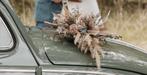 Trouwboeket auto droogbloemen, Ophalen, Zo goed als nieuw