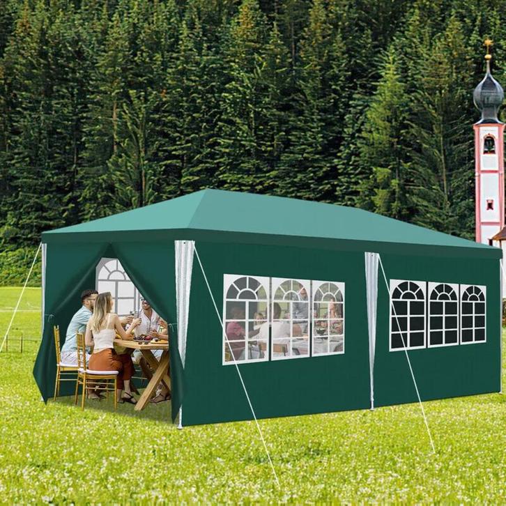 Partytent. Festivaltent Biertent 3x6m Waterdicht Donkergroen, Tuin en Terras, Partytenten, Nieuw, Partytent, Ophalen of Verzenden