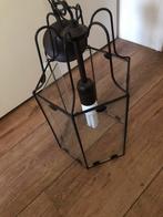Mooie hanglamp ijzer met glas, Ophalen of Verzenden, Zo goed als nieuw, Glas, Minder dan 50 cm