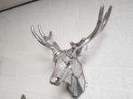 schitterende metal look herten kop met gewei, Huis en Inrichting, Ophalen of Verzenden, Zo goed als nieuw