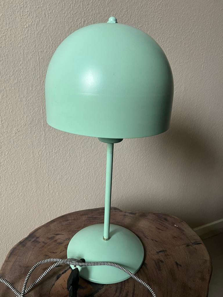 Tafellamp mintgroen( mushroom idee), Gebruikt, Ophalen of Verzenden, Retro/ vintage, Metaal