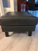 zwarte Leolux poef, Huis en Inrichting, Banken | Voetenbanken en Poefen, Ophalen, Gebruikt, 50 tot 75 cm, Leer