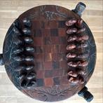 Houten Schaakspel met Handgesneden Stukken, Een of twee spelers, Ophalen of Verzenden, Gebruikt