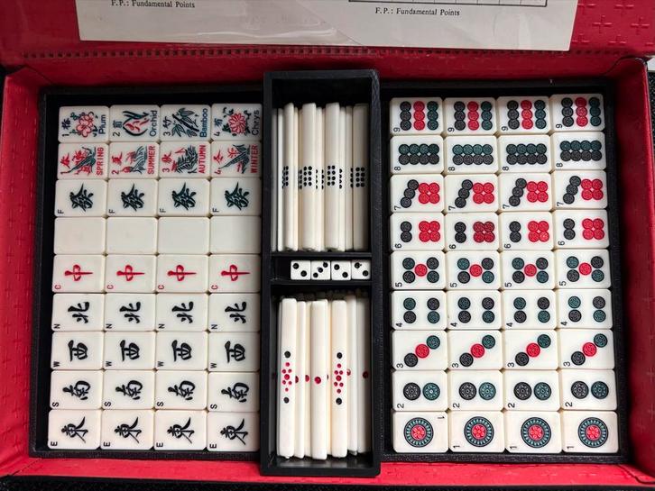 Mahjong spel, Hobby en Vrije tijd, Gezelschapsspellen | Overige, Zo goed als nieuw, Drie of vier spelers, Ophalen of Verzenden