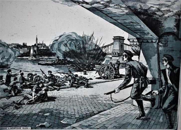 " Vechten tegen de Russen " Vintage Ets Gesigneerd, Antiek en Kunst, Curiosa en Brocante, Ophalen of Verzenden