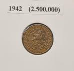 1 Cent 1942 Wilhelmina zeldzaam, Postzegels en Munten, Ophalen of Verzenden