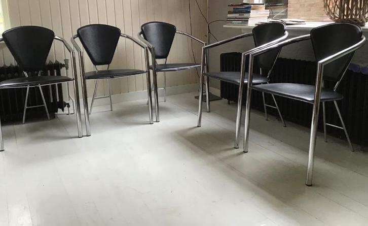 Arrben Sultana Chromen Buisstoelen - 5 Stuks, Huis en Inrichting, Stoelen, Zo goed als nieuw, Vijf, Zes of meer stoelen, Leer