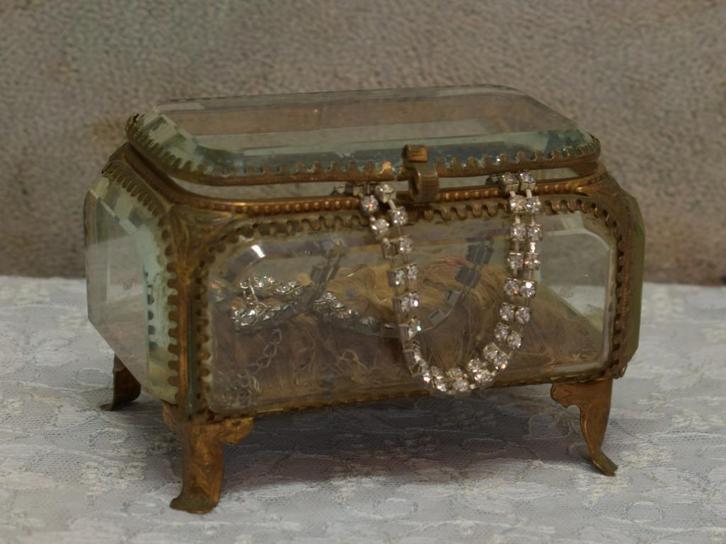 Oud Glazen Bruidskistje "Uit Aletta's Tijd", Antiek en Kunst, Antiek | Woonaccessoires, Ophalen of Verzenden