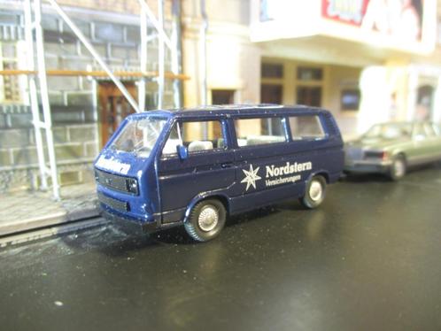 VW T3 Transporter Bus Wiking Nordstern Versicherungen blauw, Hobby en Vrije tijd, Modelauto's | 1:87, Zo goed als nieuw, Auto