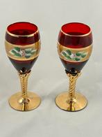 2 vintage Murano glazen wijnglazen, Antiek en Kunst, Antiek | Glas en Kristal, Ophalen of Verzenden