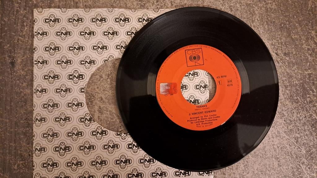 J. Vincent edwards  - Thanks, Gebruikt, 7 inch, Single, Ophalen of Verzenden