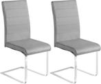 Eetkamerstoelen set van 2 grijs zgan, Twee, Eetkamerstoelen grijs, Ophalen of Verzenden, Zo goed als nieuw