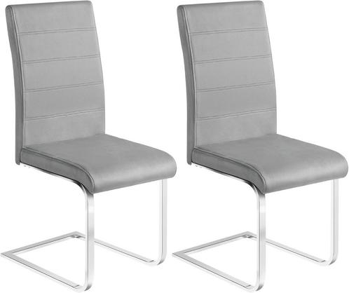 Eetkamerstoelen set van 2 grijs zgan, Huis en Inrichting, Stoelen, Zo goed als nieuw, Twee, Kunststof, Metaal, Grijs, Ophalen of Verzenden