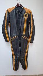 TE KOOP: zwart leren motor overall, vintage, maat 52., Motoren, Kleding | Motorkleding, Ophalen of Verzenden, Tweedehands, Heren