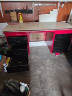 Werkbank 1,5x75 met 6 ladekasten op wieltjes, Ophalen of Verzenden, Gebruikt, 120 tot 170 cm