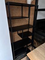 Woood Teun vakkenkast zwart metaal z.g.a.n., Huis en Inrichting, Kasten | Wandmeubels, Ophalen, Met plank(en), Zo goed als nieuw