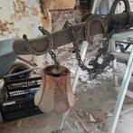 Antieke Paardenjuk Lamp met Lederen Kap, Ophalen of Verzenden