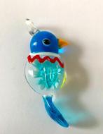 Prachtige Murano Glas Papegaai ketting hanger glasoog, Verzenden, Nieuw, Glas of Kristal