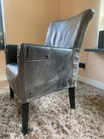 4 eetkamer stoelen grijs tuigleer, Huis en Inrichting, Fauteuils, Ophalen of Verzenden, Gebruikt, Hout