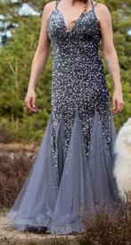 Gala jurk, Kleding | Dames, Jurken, Ophalen of Verzenden, Zo goed als nieuw, Grijs, Onder de knie