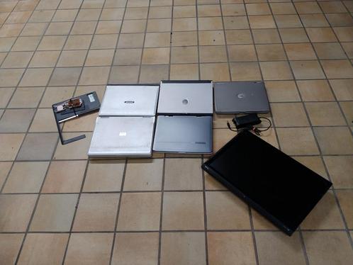 Partij laptops en een monitor voor onderdelen of reparatie, Computers en Software, Windows Laptops, Niet werkend, HDD, Minder dan 4 GB