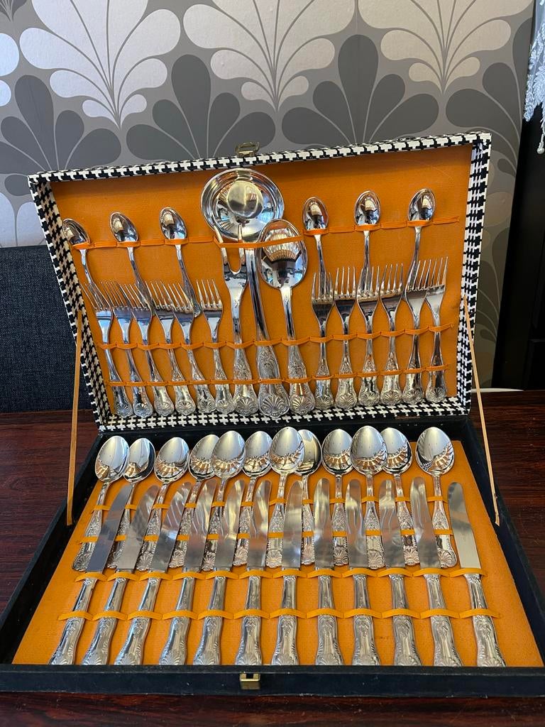 verzilverd Louis XV Bestekset in Originele Doos, Ophalen of Verzenden