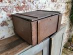 Oude brocante Franse houten kist/ allegonda, Ophalen of Verzenden