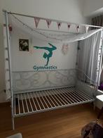 Metalen Hemelbed 90x200 + Lattenbodem, Huis en Inrichting, Slaapkamer | Bedden, Ophalen, Gebruikt, 90 cm, Eenpersoons