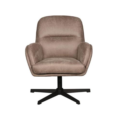 Label 51 Moss Lounge Chair - Taupe Zwart - Draaistoel, Huis en Inrichting, Fauteuils, Nieuw, Kunststof, Metaal, Stof, 50 tot 75 cm