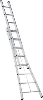 Opsteekladder 2-delige Uitgebogen - 2x10 Sporten Nieuwe, Doe-het-zelf en Verbouw, Ladders en Trappen, Ophalen, Nieuw