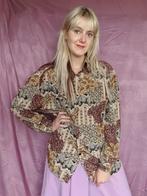 Vintage blouse / shirt - print - herfst - 42/XL, Kleding | Dames, Gedragen, Maat 42/44 (L), Vintage, Ophalen of Verzenden