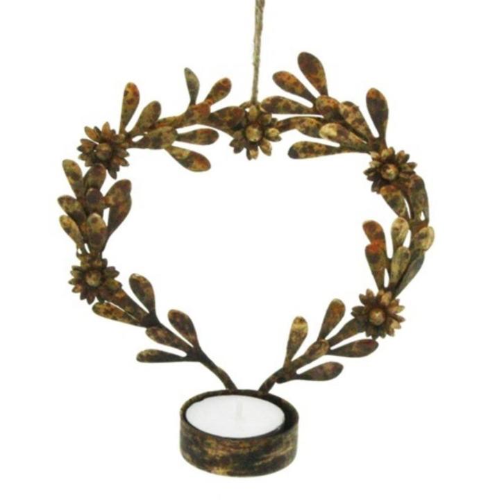 Sfeerlicht hartkrans metaal oude look antiek15  4,5 x 13cm, Diversen, Kerst, Nieuw, Ophalen of Verzenden