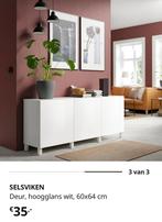 Ikea Besta Selsviken deur - Hoogglans wit, Kunststof, Zo goed als nieuw, Minder dan 25 cm, Modern