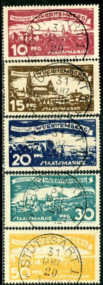 Wurttemberg serie D272-81 - Dienstzegels beschikbaar voor biedingen