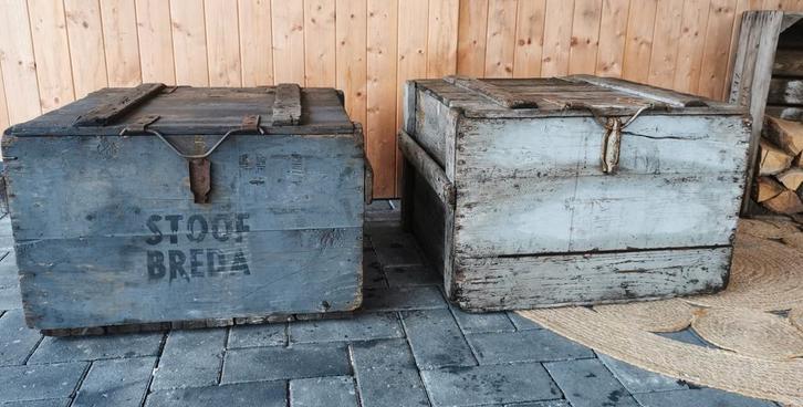 Brocante antieke grote kisten, Huis en Inrichting, Woonaccessoires | Kisten, Gebruikt, Minder dan 50 cm, Minder dan 50 cm, 50 tot 100 cm