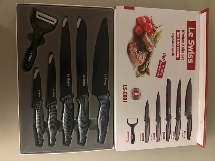 Le Swiss Messenset - Nieuwstaat, Huis en Inrichting, Keuken | Bestek, Nieuw, Bestekset, Rvs of Chroom, Ophalen of Verzenden