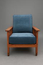 Mid-Century eiken fauteuil Infinity Resale Antwerpen, Huis en Inrichting, Ophalen, Hout, Gebruikt, 50 tot 75 cm