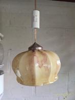 Oude glazen hanglamp gemarmerd, Antiek en Kunst, Ophalen of Verzenden