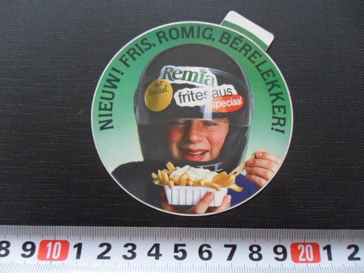 stickers REMIA Fritesaus  speciaal *, Verzamelen, Stickers, Zo goed als nieuw, Ophalen
