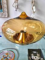 XL Dijkstra Druppel Plafondlamp Amber Glas, Huis en Inrichting, Lampen | Hanglampen, Gebruikt, Geen, Geen, Vintage