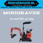 TE HUUR!! minigraver minikraan dumpers huren, Zakelijke goederen, Machines en Bouw | Kranen en Graafmachines, Ophalen of Verzenden