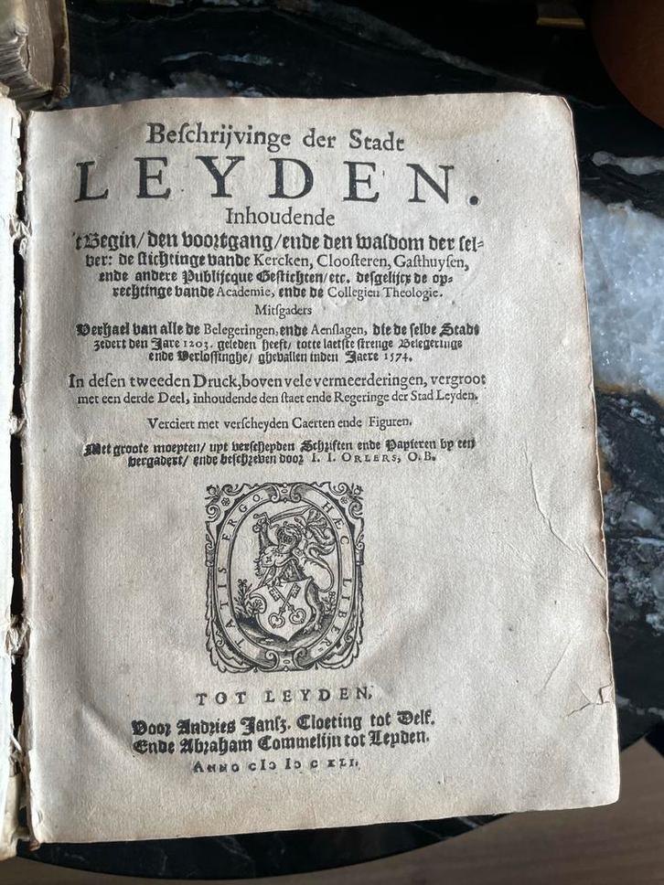 Orlers Beschrijvinge der Stadt Leyden, 1649 2e druk, Antiek en Kunst, Antiek | Boeken en Bijbels, Ophalen of Verzenden