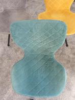 6 keukenstoelen,  groen, grijs en oker, Huis en Inrichting, Ophalen, Gebruikt, Metaal, Grijs