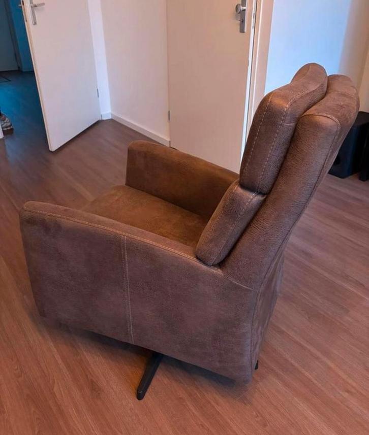 Fauteuil echte leder, Huis en Inrichting, Fauteuils, Zo goed als nieuw, Stof, 50 tot 75 cm, 75 tot 100 cm, Ophalen