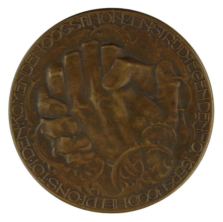 Chris van der Hoef - Penning, 1923 : Nansen-Comité, Postzegels en Munten, Penningen en Medailles, Brons, Nederland, Verzenden