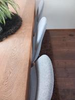 3 kwantum stoffen grijze eetkamerstoelen >> Eindhoven5655, Ophalen, Zo goed als nieuw, Grijs, Metaal