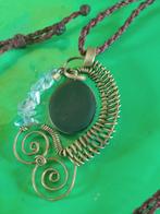 Handgemaakte ketting met rainbow obsidian – uniek wire-wrap, Ophalen of Verzenden, Nieuw, Steen of Mineraal, Verstelbaar