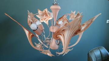 Prachtige Murano calla iris kroonluchter lamp bloemen beschikbaar voor biedingen