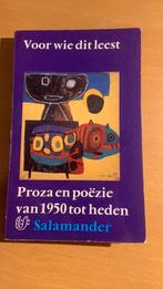 Voor wie dit leest - Proza en poëzie van 1950 tot heden, Ophalen of Verzenden