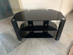 Zwart glazen/metaal TV meubel, Ophalen, 150 tot 200 cm, Zo goed als nieuw, Glas